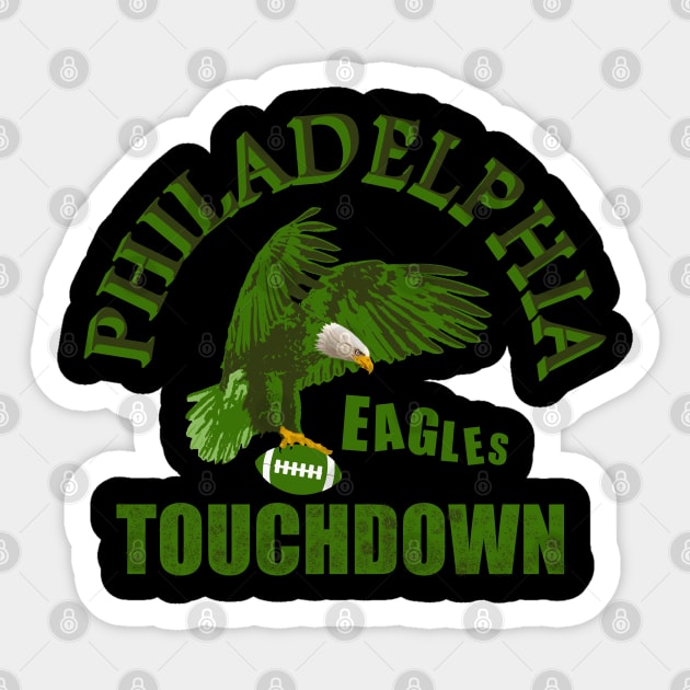 Philadelphia Eagles Touchdown Sticker by Proway Design